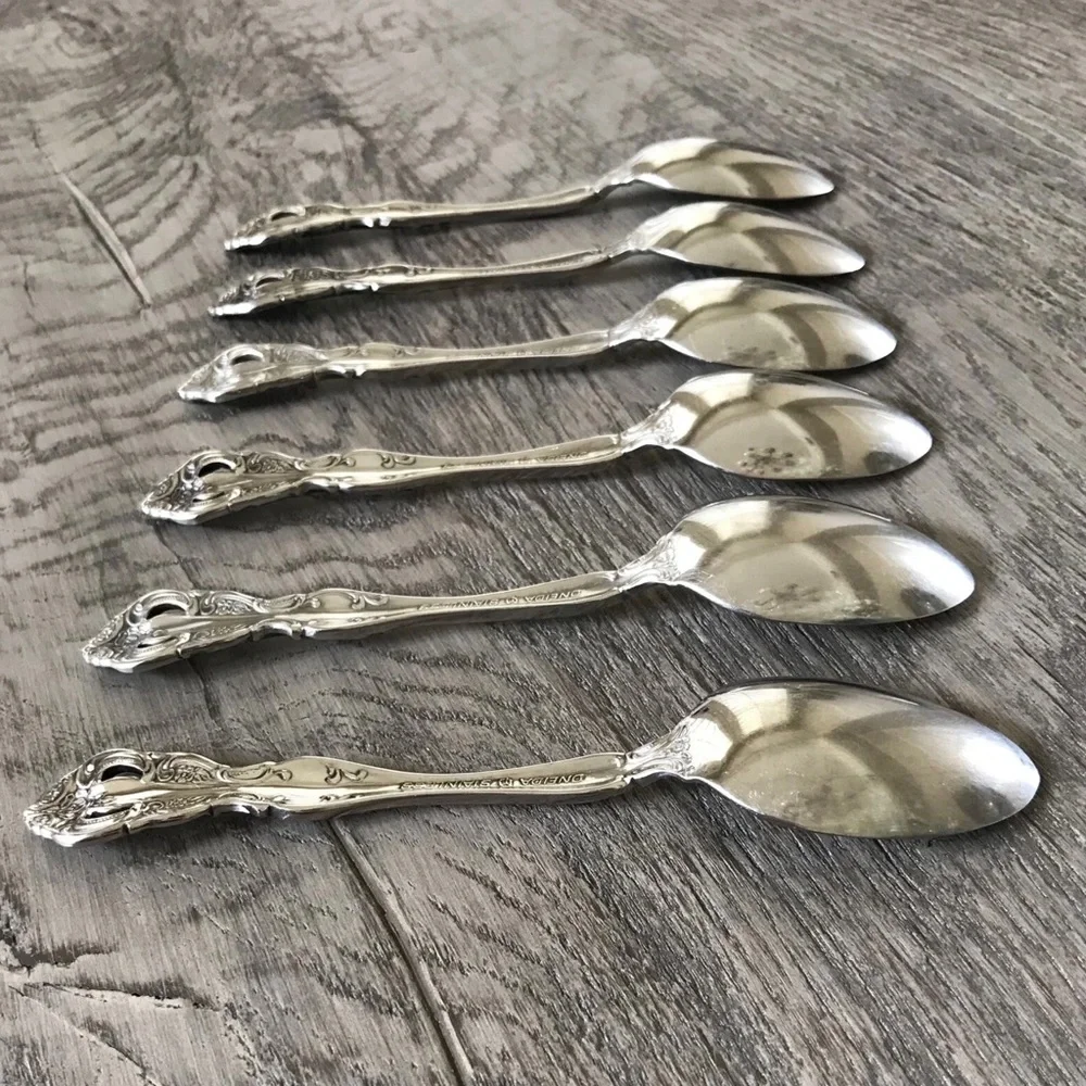 Oneida Michelangelo Cube Set of 6 Stainless Steel Teaspoons - Picture 8 of 8